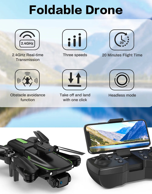 Load image into Gallery viewer, Drone with Camera 4K for Adults, Dual HD Cameras 90°Adjustable Lens, Brushless Motor, Optical Flow Positioning, Headless Mode, 12.6*11*2.8In
