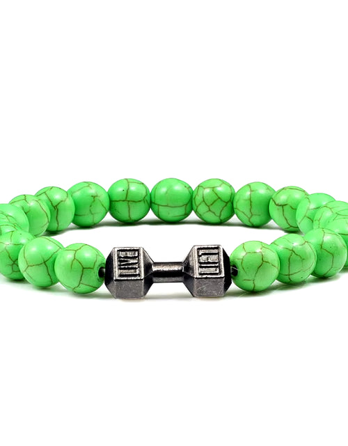 Load image into Gallery viewer, Gym Dumbbells Beads Bracelet Natural Stone Barbell Energy Weights Bracelets for Women Men Couple Pulsera Wristband Jewelry Gift
