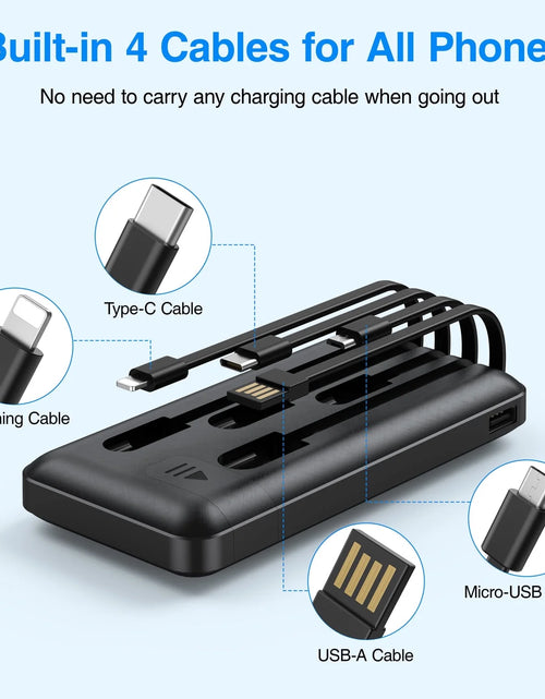 Load image into Gallery viewer, 20000Mah Power Bank Portable Charger with Cables, USB Battery Pack for Iphone &amp; Android Cell Phone
