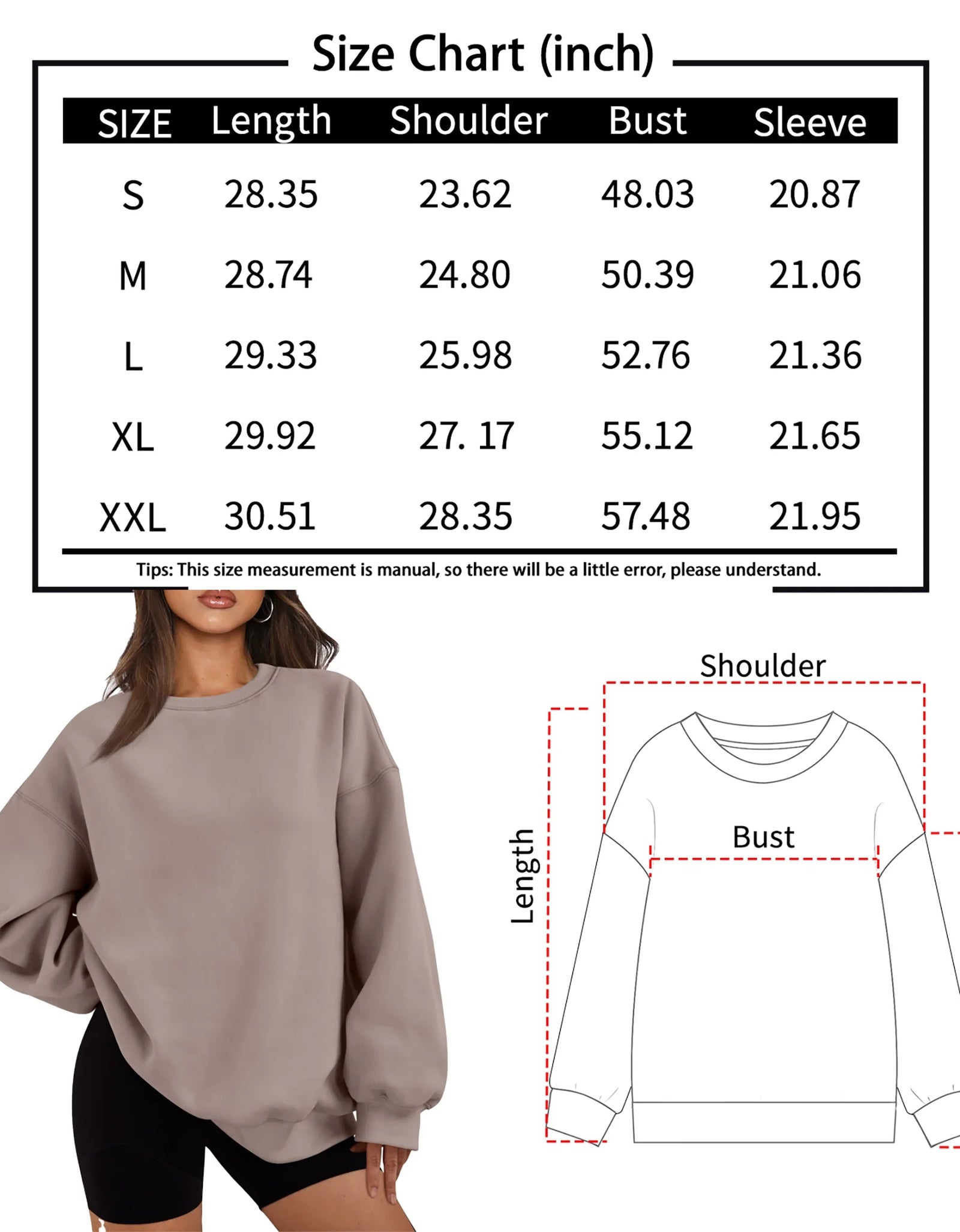 Oversized Hoodies for Women Crewneck Y2K Hoodies Sweaters Casual Tops Comfy Fall Fashion Pullover Outfits Winter Clothes 2025