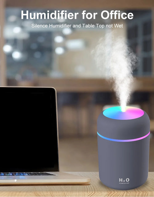 Load image into Gallery viewer, Colorful Cool Mini Humidifier, USB Personal Desktop Humidifier for Car, Office Room, Bedroom,Etc. Auto Shut-Off, 2 Mist Modes, Super Quiet. (White)
