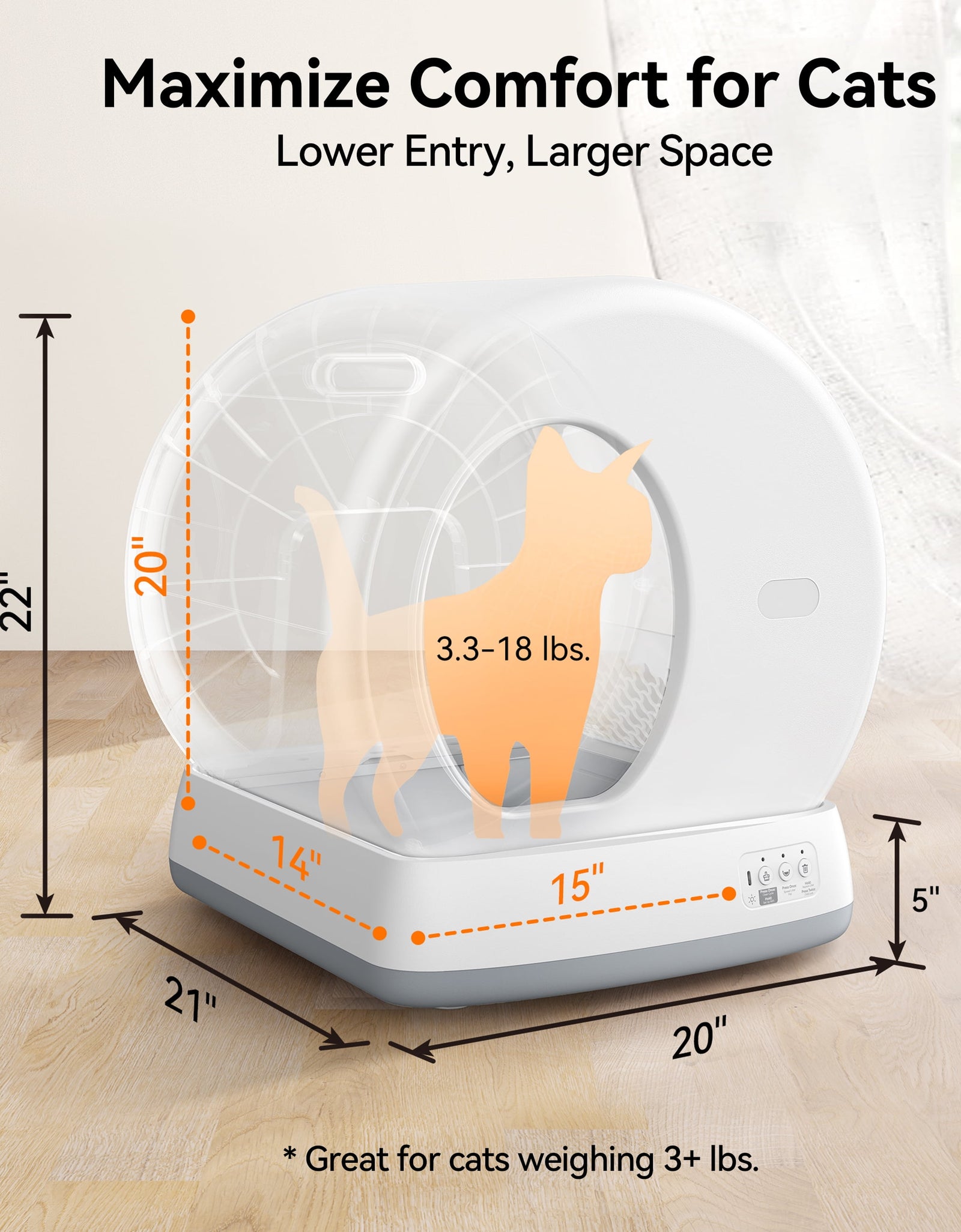 Smart Automatic Self-Cleaning Cat Litter Box, APP Control/Integrated Safety Protection, White