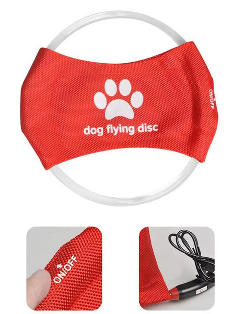 Load image into Gallery viewer, Pet Supplies Dog Toys Glow in the Dark Flying Discs Trainning Interactive Game Throwing Catching Ring for Small Medium Large Dog
