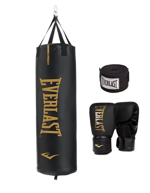 Load image into Gallery viewer, Durable Heavy Punching Bag with Handwrap and Elite Cardio Gloves, Black
