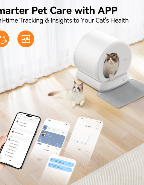 Load image into Gallery viewer, Smart Automatic Self-Cleaning Cat Litter Box, APP Control/Integrated Safety Protection, White
